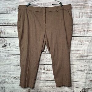 Lane Bryant Size 26 Houndstooth‎ Pants Straight Leg Brown Black Casual Academia